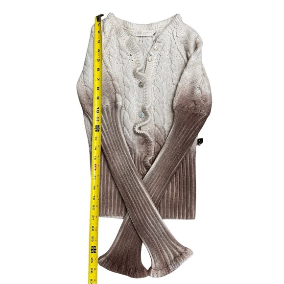 Shirt Passion Italia Virgin Wool Blend Ombre Cable Knit Cardigan XS Luxury EUC - Picture 7 of 8